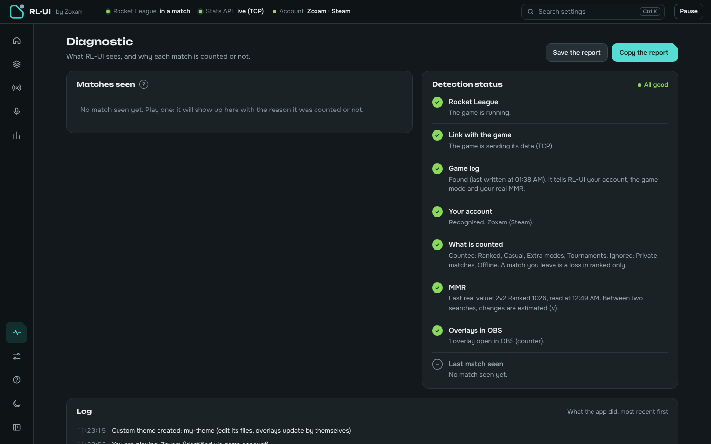 Diagnostic page: every link checked, every match explained